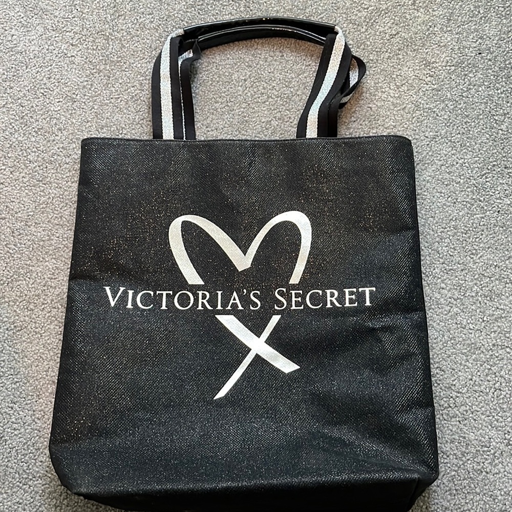 Victoria Secret Black and Silver Tote Bag